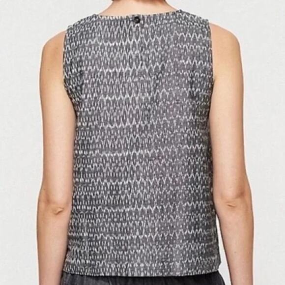Eileen Fisher Organic Cotton Grey Ikat Printed Tank Top Size Large - Picture 8 of 10